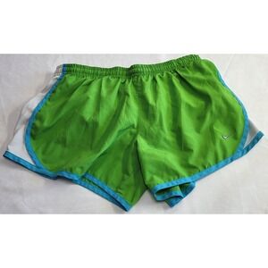 Women's Nike Lined Shorts Dri Fit Lime Green Running Workout Casual Athletic Lg